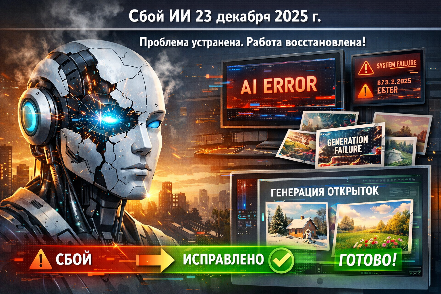 В работе ИИ наблюдался сбой.